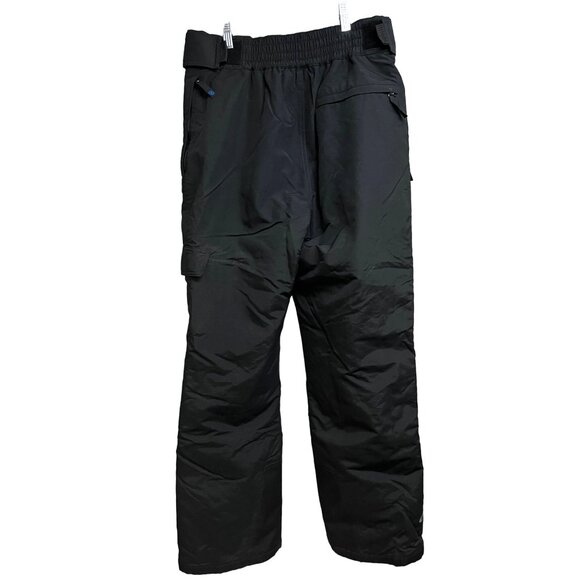 Slalom Black Cargo Ski Snow Pants Small Insulated Waterproof Zip Pockets 32x30 - Picture 2 of 14